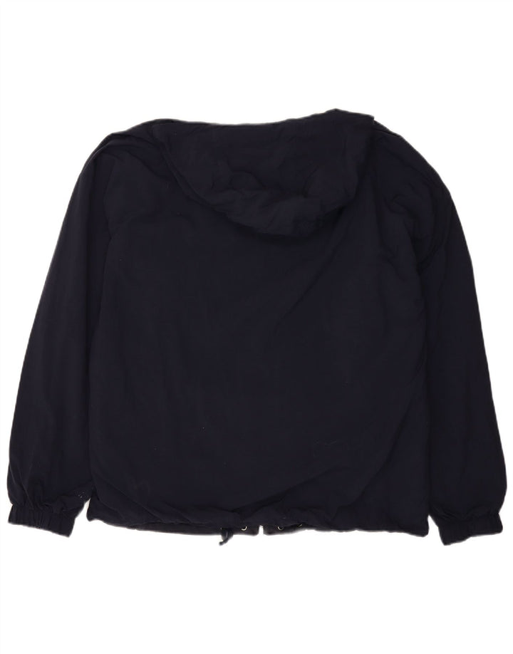 Мужская двусторонняя куртка FILA с капюшоном IT 50, большая темно-синяя с цветными блоками