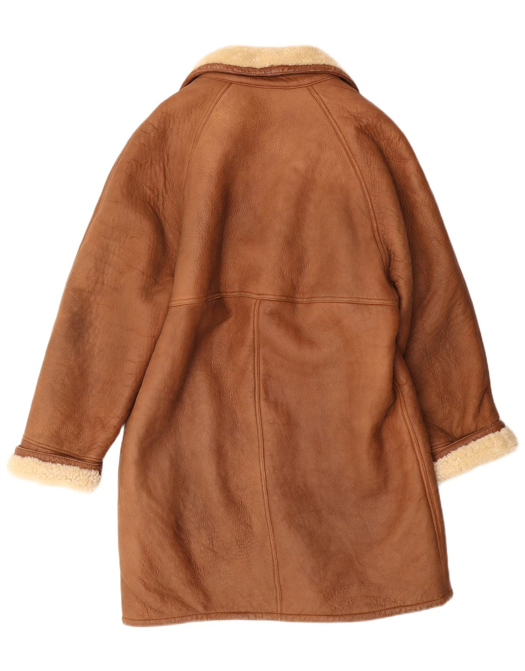 Винтажная мужская короткая дубленка UK 38 Средне-коричневая кожаная классическая