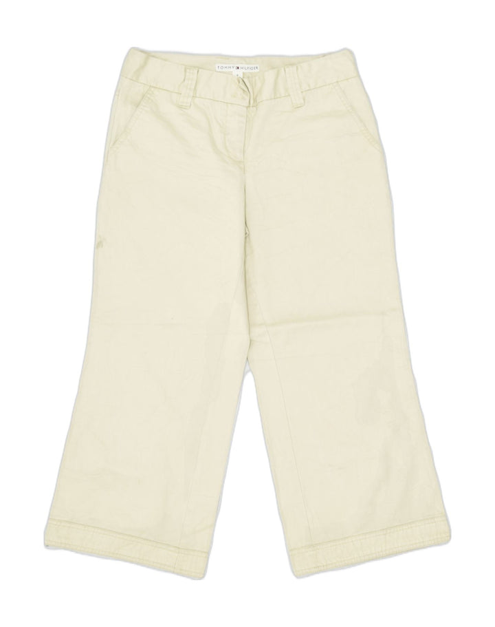 TOMMY HILFIGER Womens Cropped Casual Trousers US 6 Medium W28 L24 Beige | Vintage Tommy Hilfiger | Thrift | Second-Hand Tommy Hilfiger | Used Clothing | Messina Hembry 