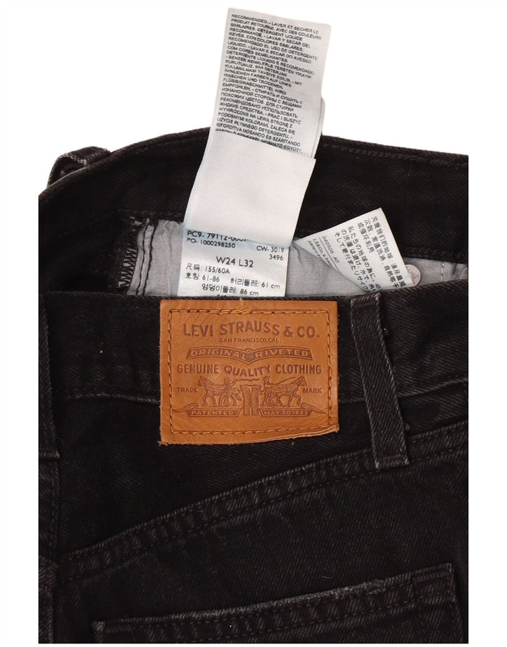 Женские широкие джинсы Levi's с высокой талией W24 L32, черные хлопковые классические