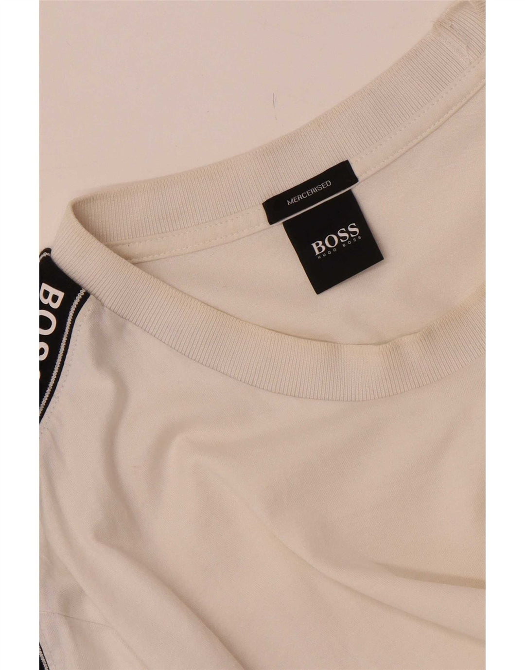Мужская футболка с графическим рисунком Hugo Boss, средний белый хлопок с цветными блоками