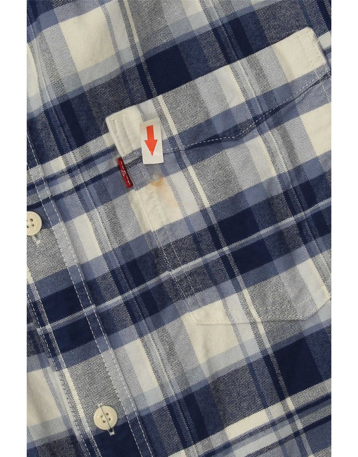 Мужская стандартная фланелевая рубашка Levi's XL, синяя клетка, хлопок