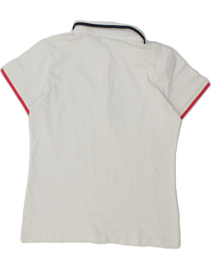 ELLESSE Womens Polo Shirt UK 14 Large White Cotton Vintage Ellesse and Second-Hand Ellesse from Messina Hembry 