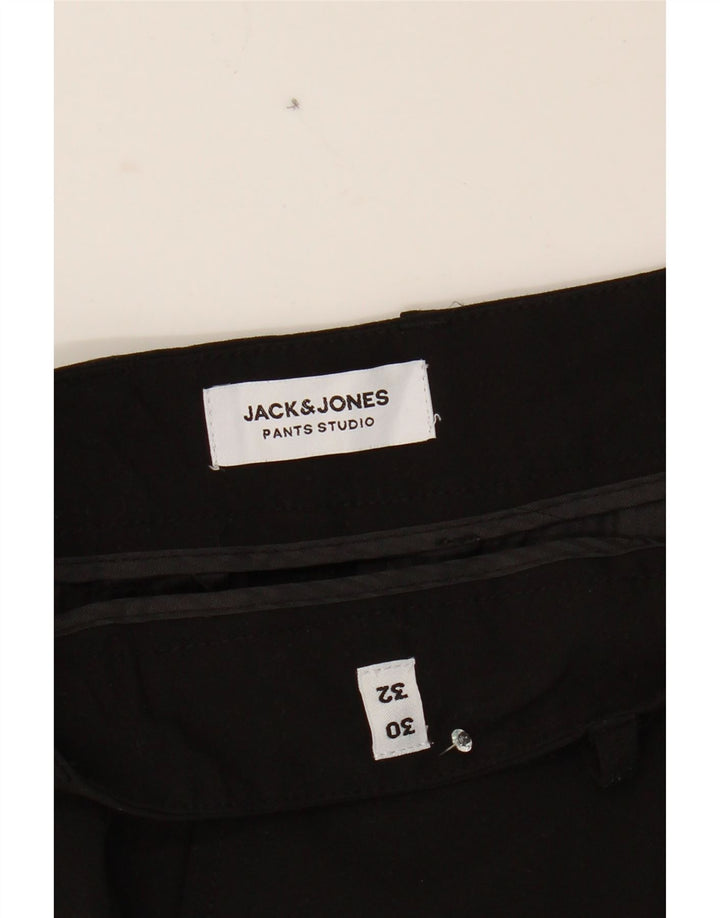 JACK & JONES Mens Slim Suit Trousers W30 L32 Black Polyester