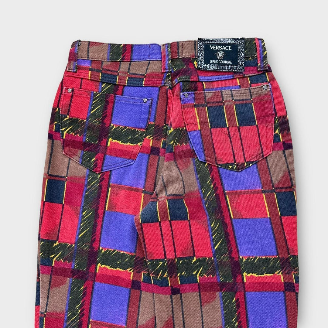 Винтажные джинсы Versace с рисунком, талия 27 дюймов.