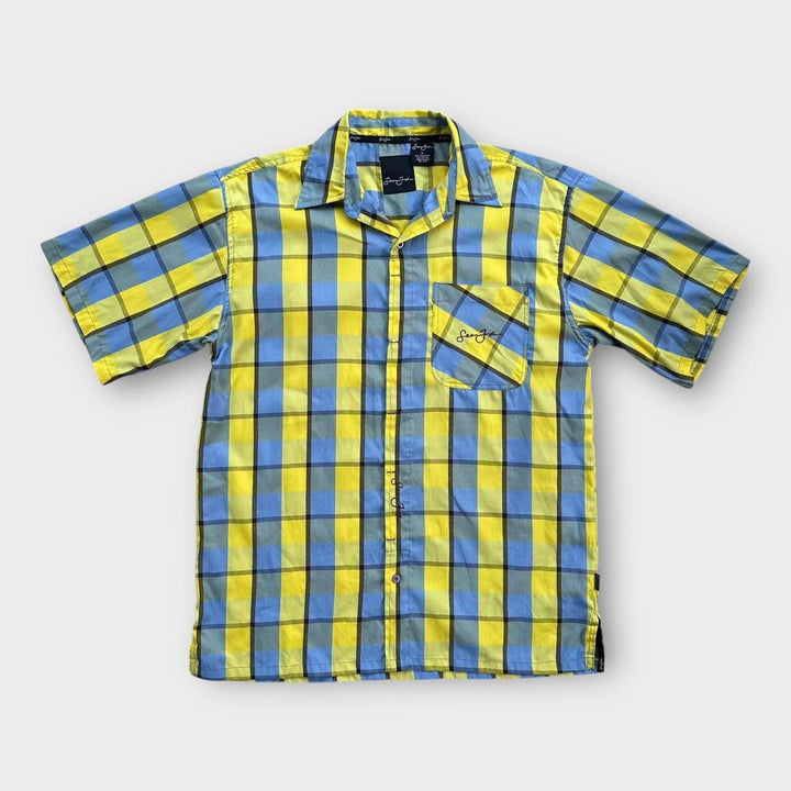 Винтажная рубашка Sean John с коротким рукавом — большого размера (сидит как мешковатый размер XL)