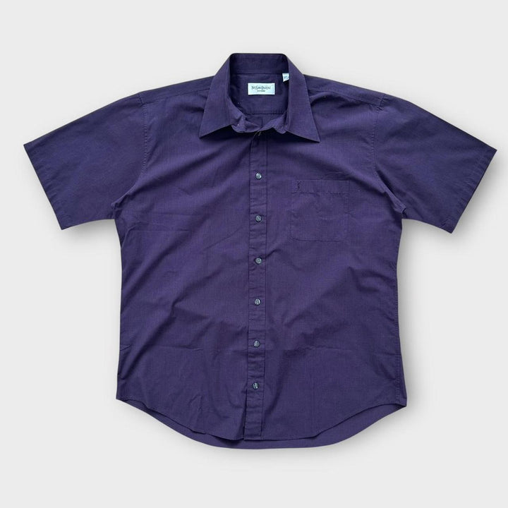 Винтажная рубашка YSL с коротким рукавом - большая