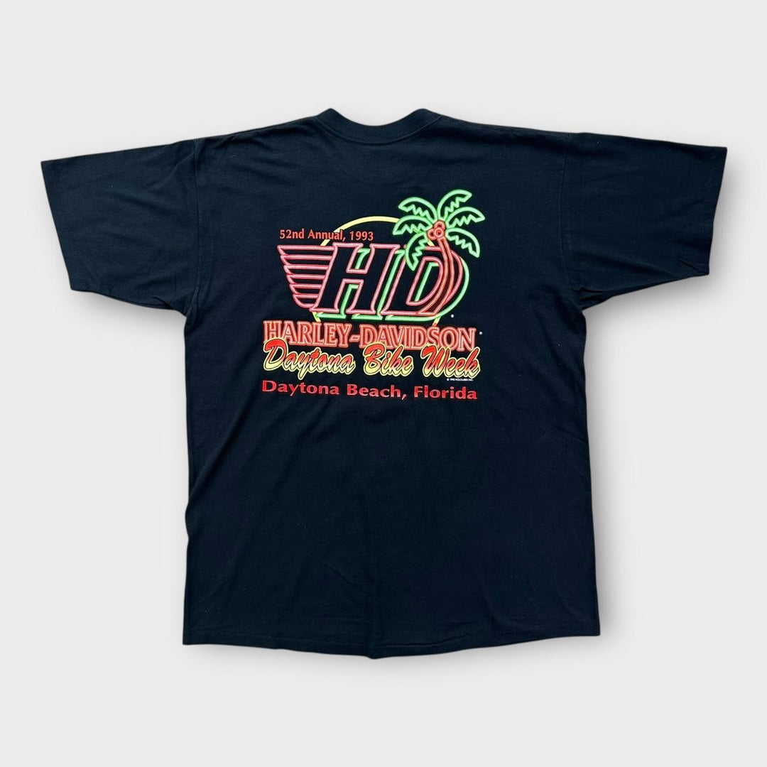 Винтажная футболка Harley Davidson с рисунком - XL