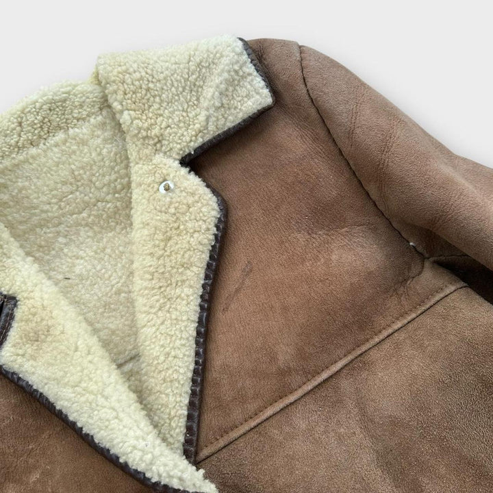 Винтажная куртка из овчины - средний размер