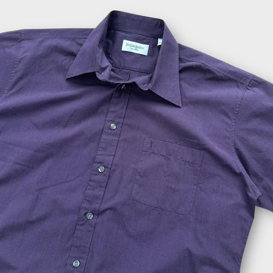 Винтажная рубашка YSL с коротким рукавом - большая