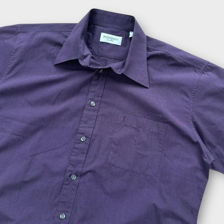 Винтажная рубашка YSL с коротким рукавом - большая