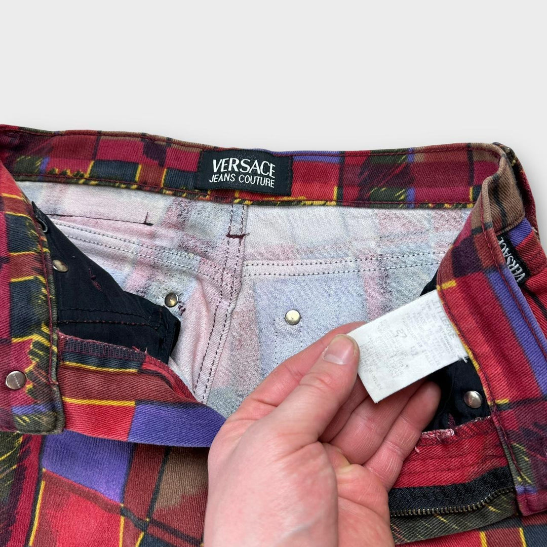 Винтажные джинсы Versace с рисунком, талия 27 дюймов.