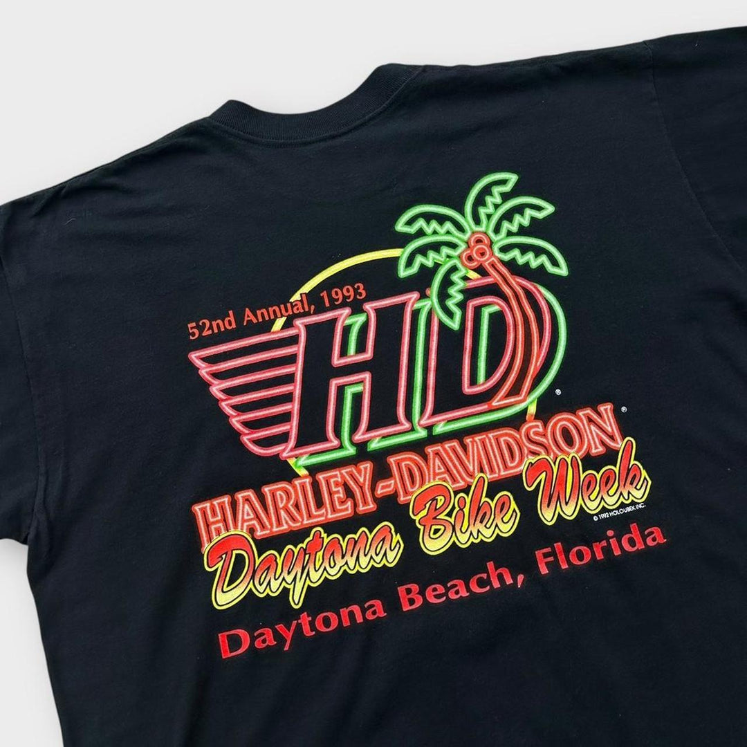 Винтажная футболка Harley Davidson с рисунком - XL