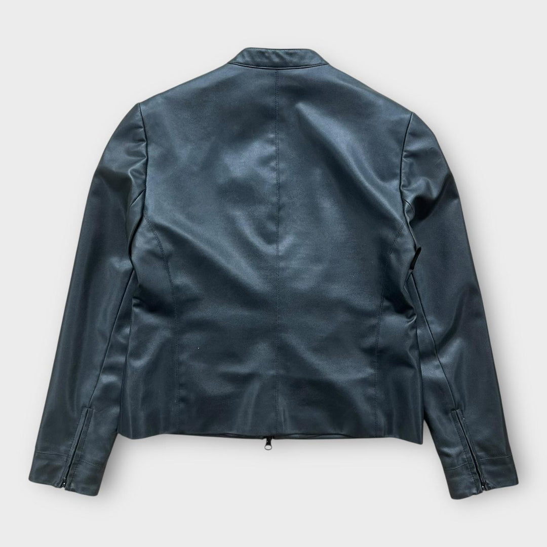 Винтажная женская кожаная куртка Y2K - UK12