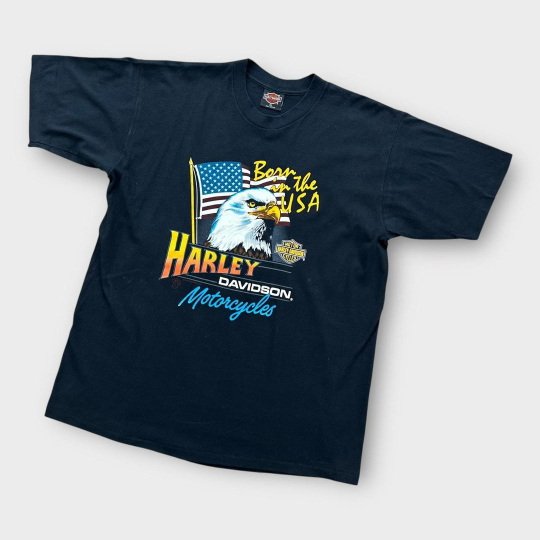 Винтажная футболка Harley Davidson с рисунком - XL