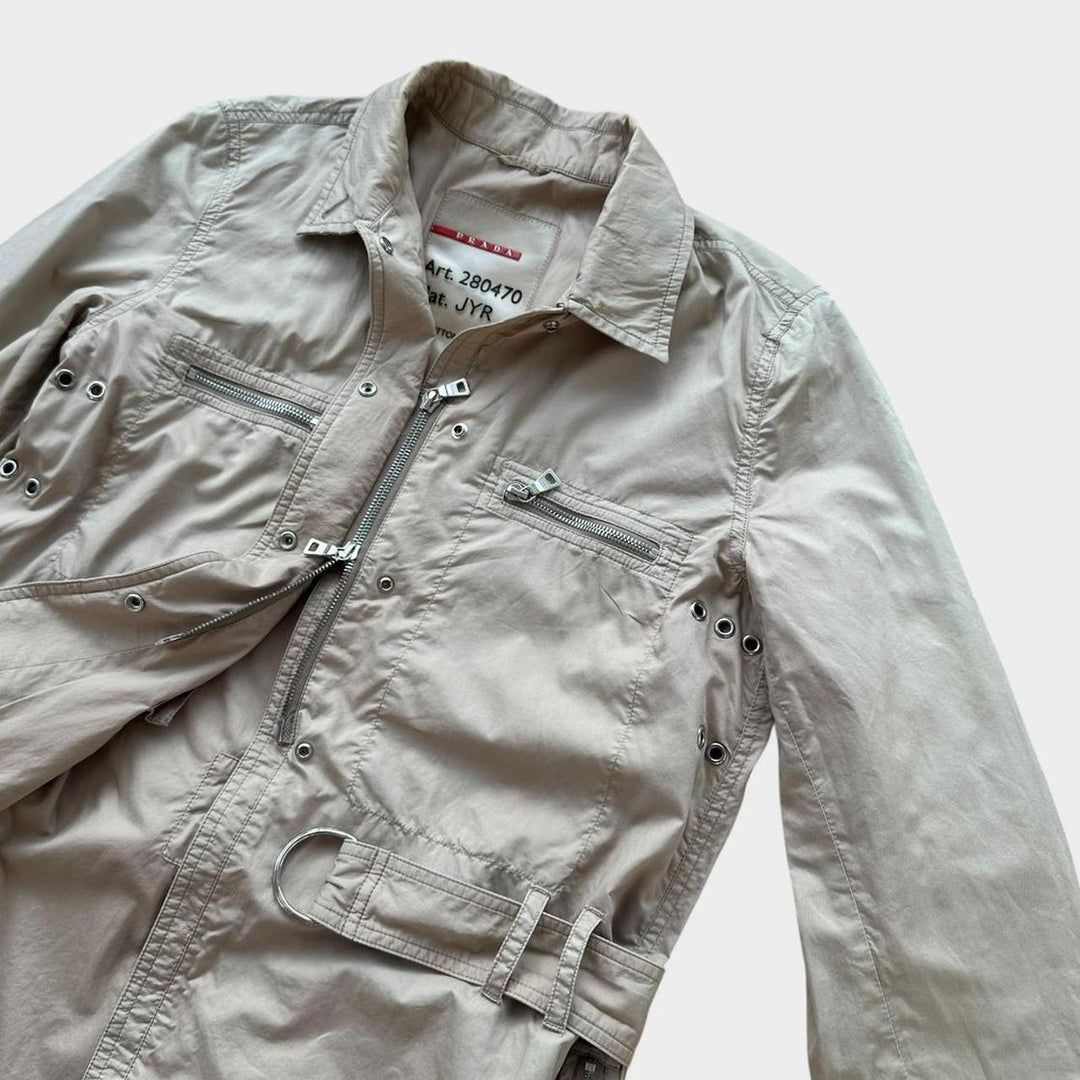 Спортивный технический тренч Prada - женский средний размер 44 (в клетку