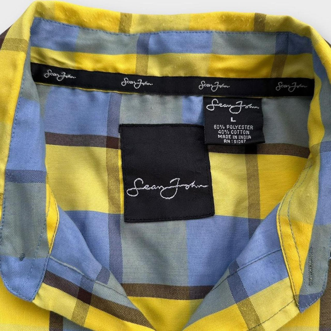 Винтажная рубашка Sean John с коротким рукавом — большого размера (сидит как мешковатый размер XL)