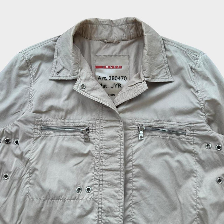 Спортивный технический тренч Prada - женский средний размер 44 (в клетку