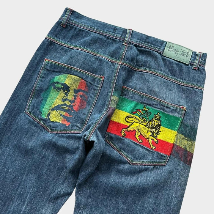Джинсы Baggy Hip-hop Rasta, талия 34.