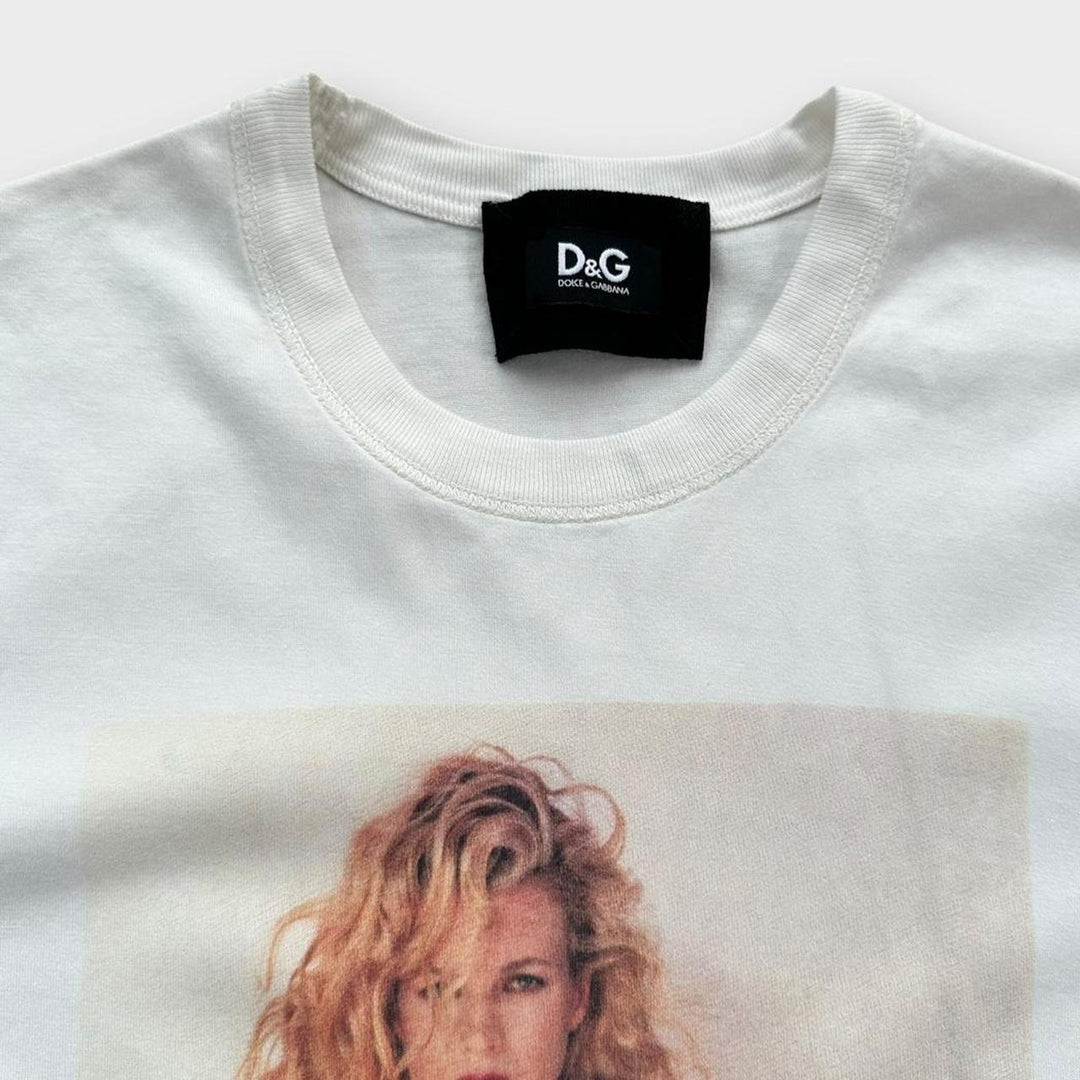 Винтажная футболка с рисунком D&G Kim Basinger, женская, большого размера