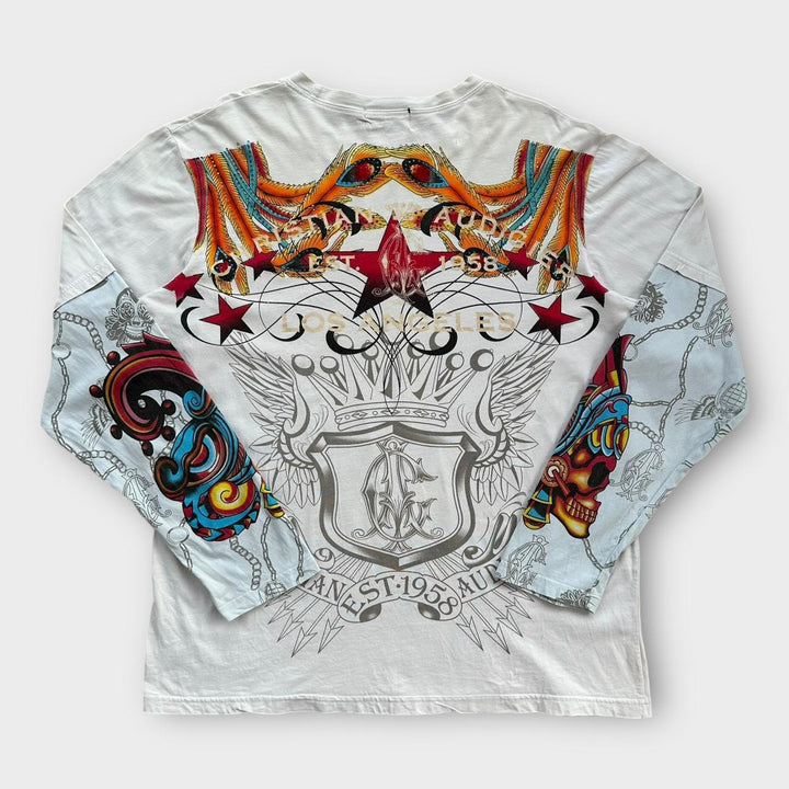 Футболка с длинными рукавами Christian Audigier Ed Hardy – средняя (подходит как размер XL)