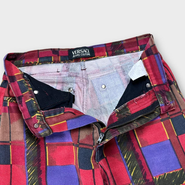 Винтажные джинсы Versace с рисунком, талия 27 дюймов.