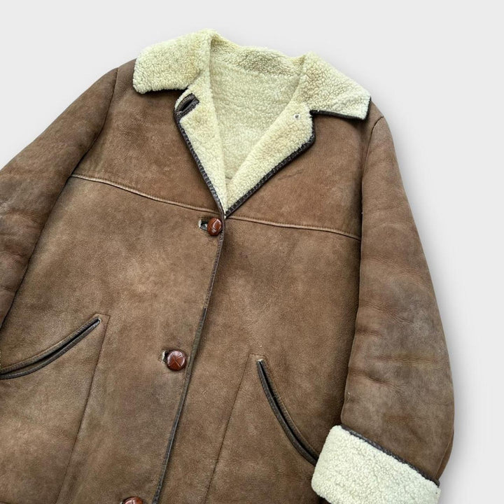 Винтажная куртка из овчины - средний размер