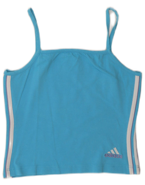 Adidas Womens Crop Cami Top UK 12 Medium Blue