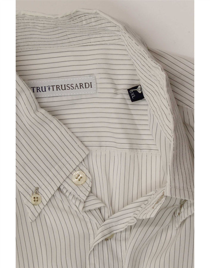 Мужская рубашка Trussardi 3XL белая в тонкую полоску