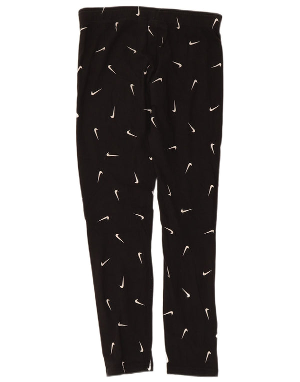 Обтягивающие леггинсы с рисунком NIKE для девочек 13–14 лет, размер XL, черный хлопок