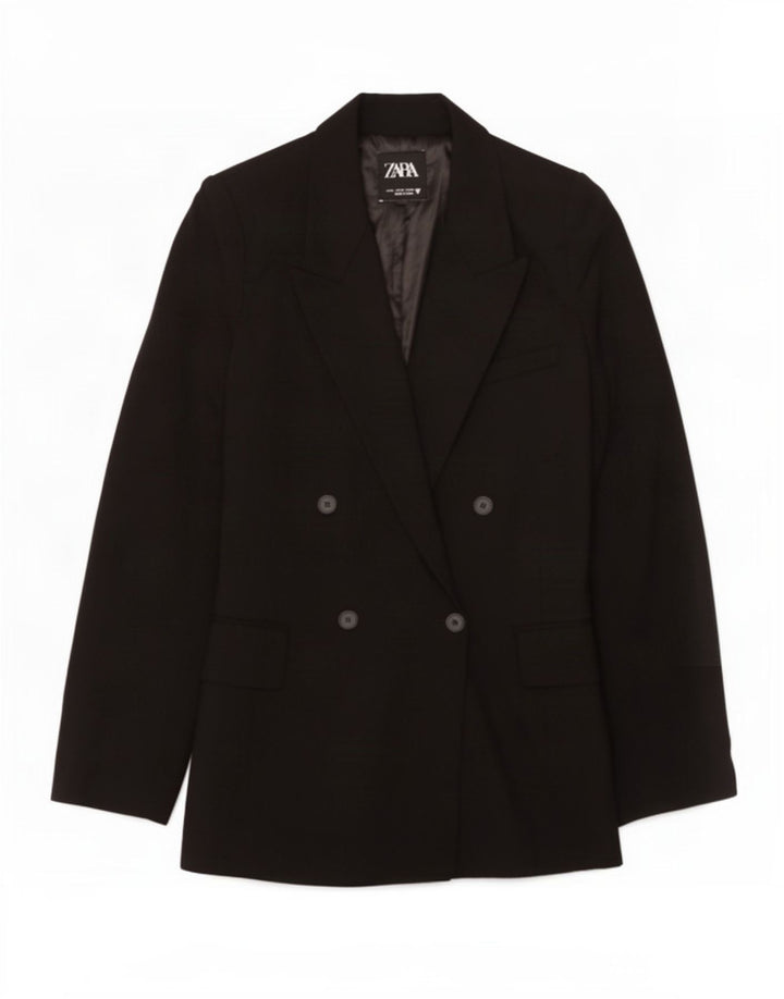 Женский двубортный пиджак Zara UK 12, средний черный