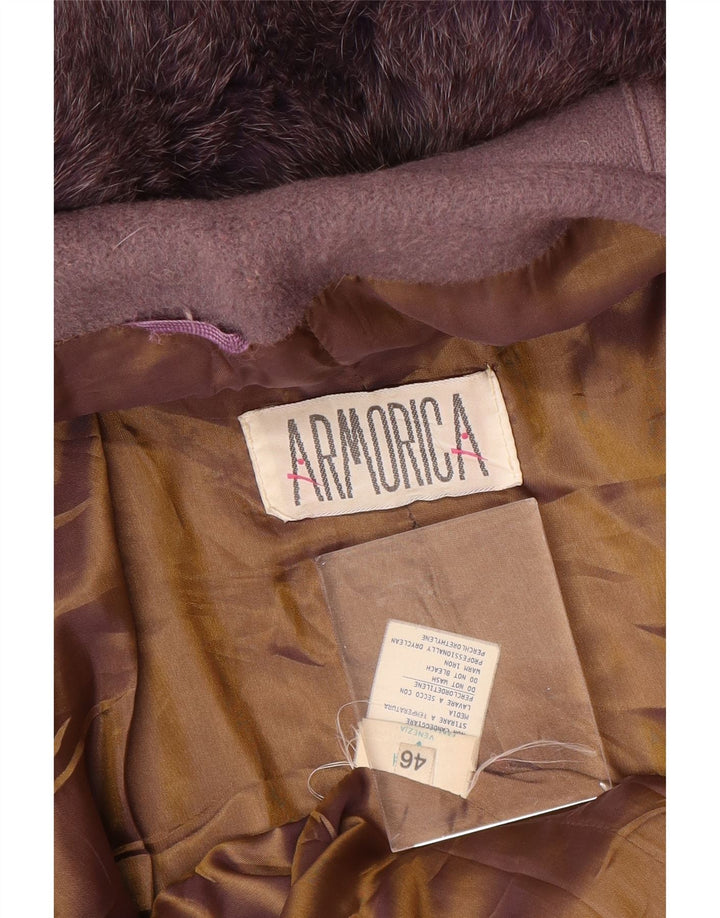 Armorica Женское пальто оверсайз с капюшоном IT 46, большое фиолетовое, шерсть