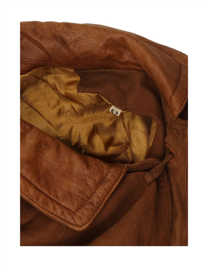 Винтажная мужская кожаная куртка IT 52 XL Коричневая