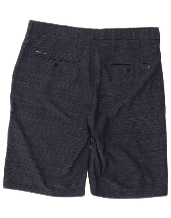 Hurley Mens Chino Shorts W32 Medium Navy Blue Pinstripe Polyester