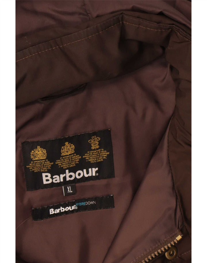 Мужская стеганая куртка с капюшоном Barbour UK 42 XL коричневая