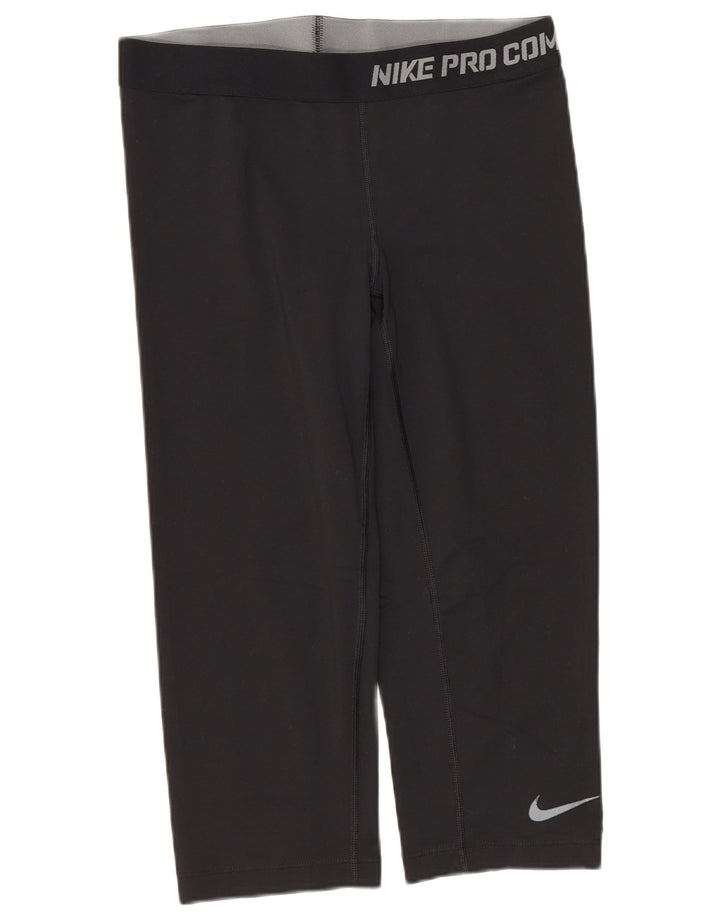 Женские леггинсы-капри с рисунком Nike Dri Fit UK 12, средние, черные