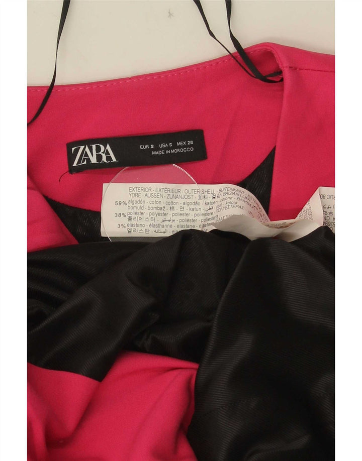 Женское пальто Zara UK 8, маленькое розовое хлопковое пальто