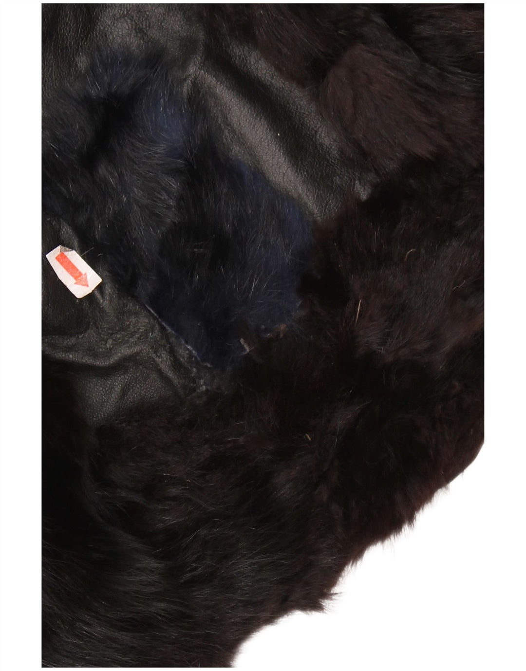 Винтажная женская меховая кожаная куртка UK 14, средний черный