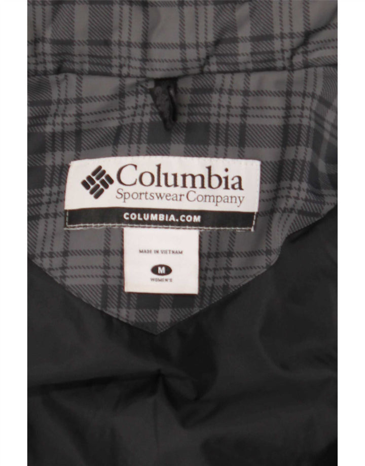 Женская утепленная куртка Columbia с капюшоном UK 14, средний серый цвет в клетку