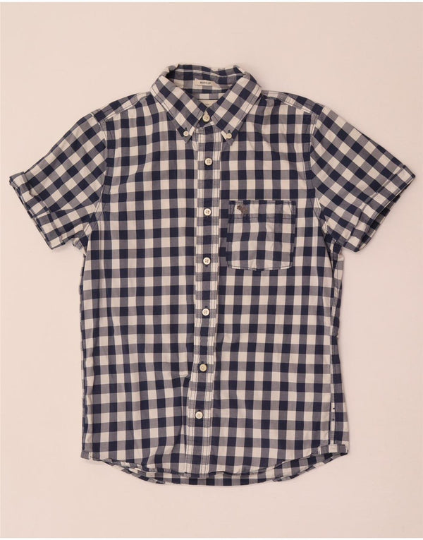 Abercrombie & Fitch Mens Muscle Short Sleeve Shirt Small Blue Gingham