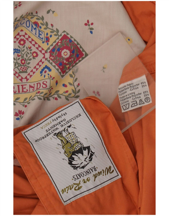Винтажный женский плащ UK 18 XL, оранжевый полиэстер