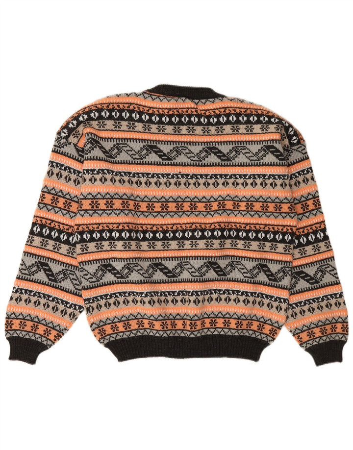 ВИНТАЖНЫЙ женский джемпер с круглым вырезом, Великобритания, 16, большой, разноцветный