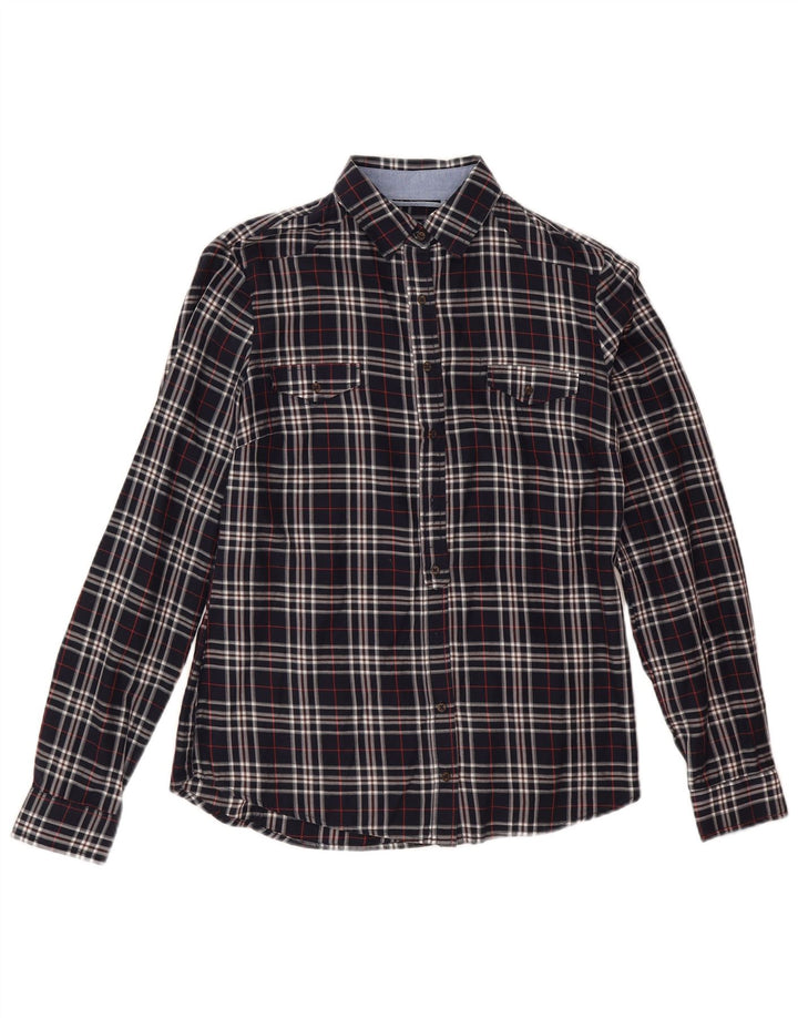 Рубашка женская Massimo Dutti EU 38, маленькая, темно-синяя в клетку