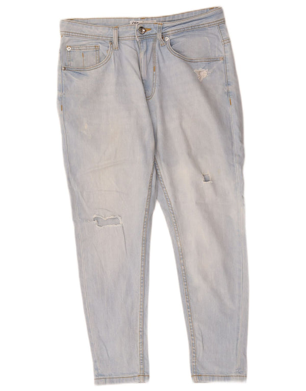 Женские узкие укороченные джинсы Zara EU 40 Medium W30 L25, синие, хлопок
