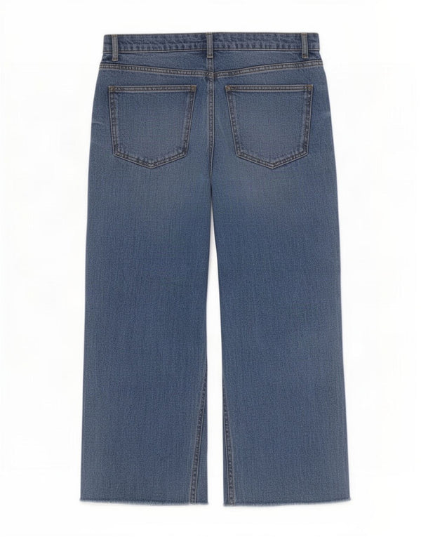 Женские укороченные джинсы свободного кроя Zara EU 40 Medium W30 L23 Синий хлопок