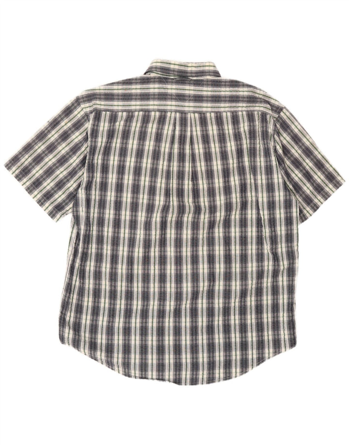 Мужская рубашка с коротким рукавом Tommy Hilfiger XL серая в клетку