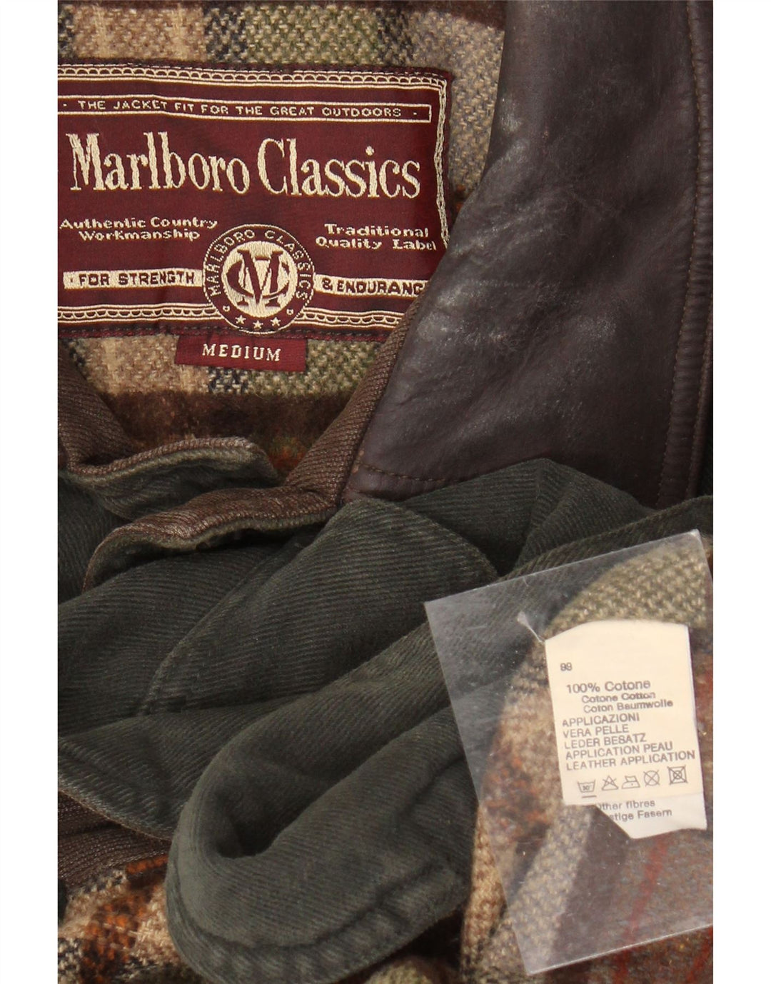 Мужская куртка MARLBORO CLASSICS UK 38, средний хаки, цветной блок