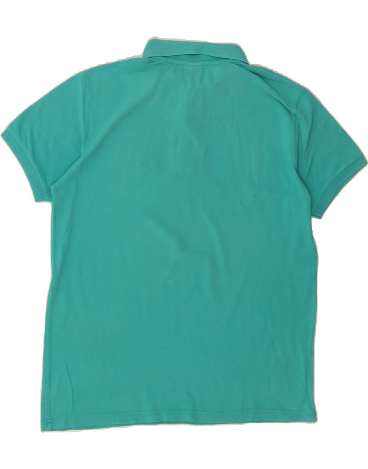 ASICS Mens Polo Shirt Large Turquoise Cotton Vintage Asics and Second-Hand Asics from Messina Hembry 