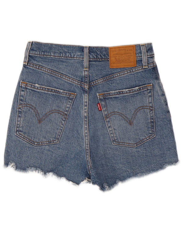 Женские джинсовые шорты Levi's Ribcage с высокой талией W26, маленькие синие, хлопок