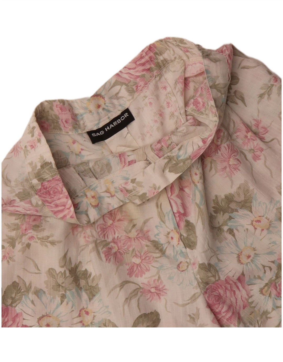 SAG HARBOR Женские повседневные шорты с высокой талией и завязками W32, большие белые с цветочным принтом